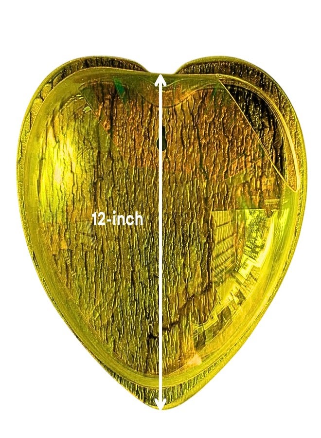 حوض سمك أصفر على شكل قلب مقاس 12 بوصة يُعلق على الحائط - بدون قاعدة | حوض أسماك عصري للمنزل والمكتب والمقهى | تصميم موفر للمساحة | حوض سمك أنيق وحوض نباتات | تصميم صغير الحجم - Image 2